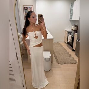 Peppermayo White Cutout Maxi Dress – Strapless, Bodycon – NWT – XS/S – Bridal